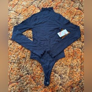 Chelsea and violet black ribbed bodysuit